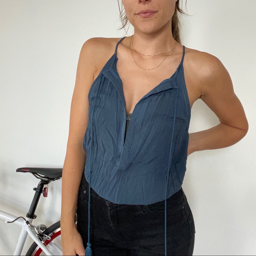 💙 LA Hearts blue tank with tassels